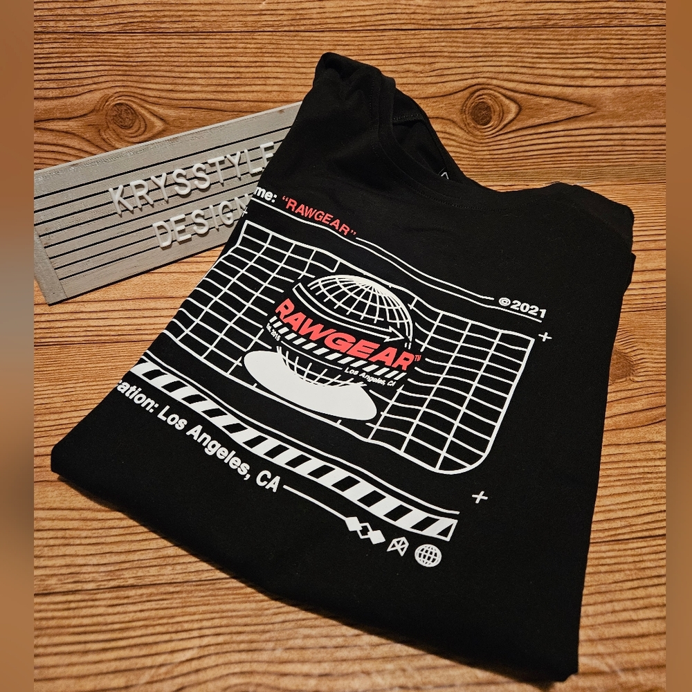 Rawgear Men’s Long Sleeve Graphic Tee Shirts in Black Size Medium